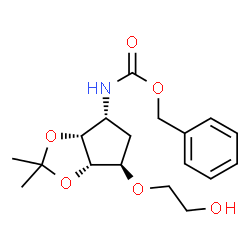 ChemSpider 2D Image | Benzyl [(3aR,4R,6R,6aS)-6-(2-hydroxyethoxy)-2,2-dimethyltetrahydro-3aH-cyclopenta[d][1,3]dioxol-4-yl]carbamate | C18H25NO6