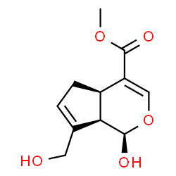 ChemSpider 2D Image | Methyl (1R,4aR,7aR)-1-hydroxy-7-(hydroxymethyl)-1,4a,5,7a-tetrahydrocyclopenta[c]pyran-4-carboxylate | C11H14O5