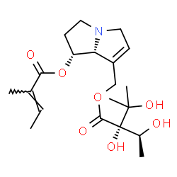 ChemSpider 2D Image | (1R,7aR)-7-[({(2S)-2,3-Dihydroxy-2-[(1S)-1-hydroxyethyl]-3-methylbutanoyl}oxy)methyl]-2,3,5,7a-tetrahydro-1H-pyrrolizin-1-yl (2E)-2-methyl-2-butenoate (non-preferred name) | C20H31NO7