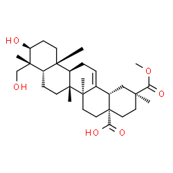 ChemSpider 2D Image | (3beta,5beta,17alpha)-3,23-Dihydroxy-30-methoxy-30-oxoolean-12-en-28-oic acid | C31H48O6