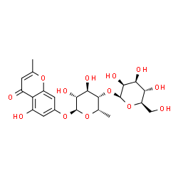 ChemSpider 2D Image | 5-Hydroxy-2-methyl-4-oxo-4H-chromen-7-yl 6-deoxy-4-O-beta-D-mannopyranosyl-alpha-L-idopyranoside | C22H28O13