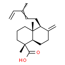 ChemSpider 2D Image | (1R,4aR,5S,8aR)-1,4a-Dimethyl-6-methylene-5-[(2E)-3-methyl-2,4-pentadien-1-yl]decahydro-1-naphthalenecarboxylic acid | C20H30O2