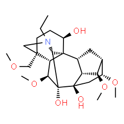 ChemSpider 2D Image | (1beta,4beta,6beta,14beta,16alpha)-20-Ethyl-6,14,16-trimethoxy-4-(methoxymethyl)aconitane-1,7,8-triol | C25H41NO7