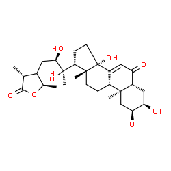 ChemSpider 2D Image | (2beta,3beta,5beta,9beta,10alpha,17alpha,22R,24xi,25R,28R)-2,3,14,20,22-Pentahydroxy-26,28-epoxystigmast-7-ene-6,26-dione | C29H44O8