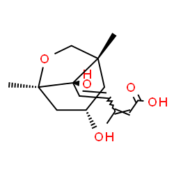 ChemSpider 2D Image | (2Z,4E)-5-[(1S,3S,5R,8S)-3,8-Dihydroxy-1,5-dimethyl-6-oxabicyclo[3.2.1]oct-8-yl]-3-methyl-2,4-pentadienoic acid | C15H22O5