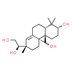ChemSpider 2D Image | (3alpha,5beta,13alpha,15R)-Pimar-8(14)-ene-3,9,15,16-tetrol | C20H34O4