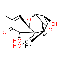 ChemSpider 2D Image | (3beta,7alpha,12R)-3,7,15-Trihydroxy-12,13-epoxytrichothec-9-en-8-one | C15H20O6