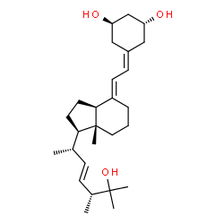 ChemSpider 2D Image | (1R,3R,7E,17beta)-17-[(2S,3E,5R)-6-Hydroxy-5,6-dimethyl-3-hepten-2-yl]-9,10-secoestra-5,7-diene-1,3-diol | C27H44O3