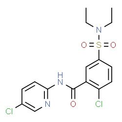 ChemSpider 2D Image | 2-Chloro-N-(5-chloro-2-pyridinyl)-5-(diethylsulfamoyl)benzamide | C16H17Cl2N3O3S