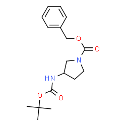 ChemSpider 2D Image | 1-Cbz-3-Boc-aminopyrrolidine | C17H24N2O4