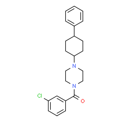 ChemSpider 2D Image | 1-(3-chlorobenzoyl)-4-(4-phenylcyclohexyl)piperazine | C23H27ClN2O
