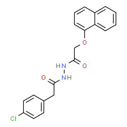 ChemSpider 2D Image | 2-(4-Chlorophenyl)-N'-[(1-naphthyloxy)acetyl]acetohydrazide | C20H17ClN2O3