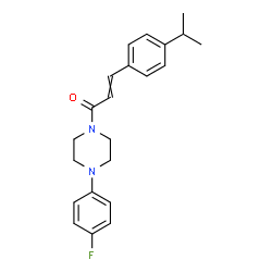 ChemSpider 2D Image | 1-[4-(4-Fluorophenyl)-1-piperazinyl]-3-(4-isopropylphenyl)-2-propen-1-one | C22H25FN2O
