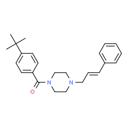 ChemSpider 2D Image | [4-(2-Methyl-2-propanyl)phenyl]{4-[(2E)-3-phenyl-2-propen-1-yl]-1-piperazinyl}methanone | C24H30N2O