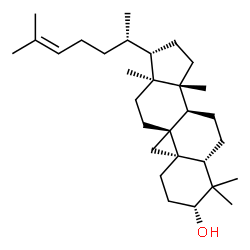 ChemSpider 2D Image | (3alpha,5beta,8alpha,10alpha,13alpha,14beta,17alpha,20S)-9,19-Cyclolanost-24-en-3-ol | C30H50O