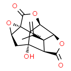 ChemSpider 2D Image | (1S,3R,5R,8R,9S,12R,13S,14S)-1-Hydroxy-14-isopropenyl-13-methyl-4,7,10-trioxapentacyclo[6.4.1.1~9,12~.0~3,5~.0~5,13~]tetradecane-6,11-dione | C15H16O6