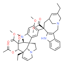 ChemSpider 2D Image | Methyl (3alpha,4alpha)-4-acetoxy-15-[(12R)-16-ethyl-12-(methoxycarbonyl)-1,10-diazatetracyclo[12.3.1.0~3,11~.0~4,9~]octadeca-3(11),4,6,8,15-pentaen-12-yl]-3-hydroxy-16-methoxy-1-methyl-6,7-didehydroas
pidospermidine-3-carboxylate | C45H54N4O8