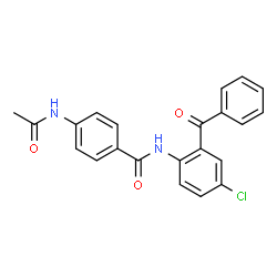 ChemSpider 2D Image | 4-Acetamido-N-(2-benzoyl-4-chlorophenyl)benzamide | C22H17ClN2O3