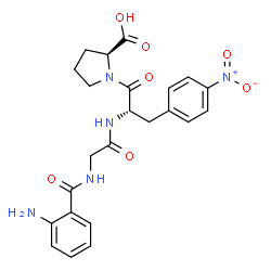 ChemSpider 2D Image | N-(2-Aminobenzoyl)glycyl-4-nitro-L-phenylalanyl-L-proline | C23H25N5O7