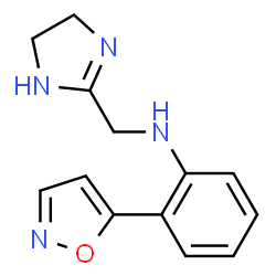 ChemSpider 2D Image | N-(4,5-Dihydro-1H-imidazol-2-ylmethyl)-2-(1,2-oxazol-5-yl)aniline | C13H14N4O