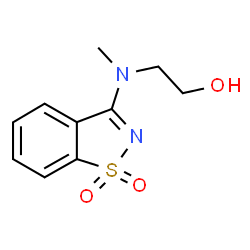 ChemSpider 2D Image | 2-[(1,1-Dioxido-1,2-benzothiazol-3-yl)(methyl)amino]ethanol | C10H12N2O3S