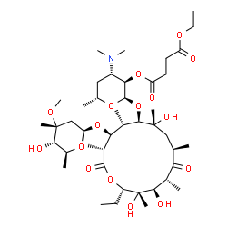 ChemSpider 2D Image | (2R,3R,4S,6R)-4-(Dimethylamino)-2-{[(3R,4S,5S,6R,7R,9R,11R,12R,13S,14S)-14-ethyl-7,12,13-trihydroxy-4-{[(2S,4R,5S,6S)-5-hydroxy-4-methoxy-4,6-dimethyltetrahydro-2H-pyran-2-yl]oxy}-3,5,7,9,11,13-hexame
thyl-2,10-dioxooxacyclotetradecan-6-yl]oxy}-6-methyltetrahydro-2H-pyran-3-yl ethyl succinate (non-preferred name) | C43H75NO16