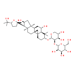 ChemSpider 2D Image | (3alpha,6alpha,8alpha,9beta,10alpha,13alpha,16beta,24R)-6,16,25-Trihydroxy-20,24-epoxy-9,19-cyclolanostan-3-yl 2-O-beta-D-gulopyranosyl-alpha-L-lyxopyranoside | C41H68O14