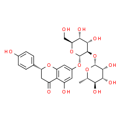 ChemSpider 2D Image | (2R)-5-Hydroxy-2-(4-hydroxyphenyl)-4-oxo-3,4-dihydro-2H-chromen-7-yl 2-O-(6-deoxy-beta-L-mannopyranosyl)-alpha-L-altropyranoside | C27H32O14