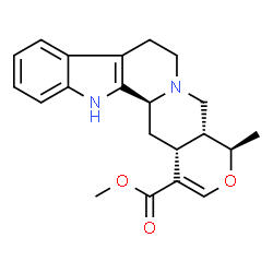 ChemSpider 2D Image | Methyl (15beta,19beta)-19-methyl-16,17-didehydro-18-oxayohimban-16-carboxylate | C21H24N2O3