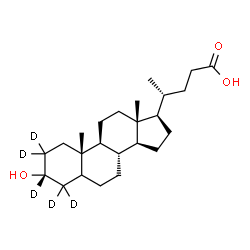 ChemSpider 2D Image | (3alpha)-3-Hydroxy(2,2,3,4,4-~2~H_5_)cholan-24-oic acid | C24H35D5O3