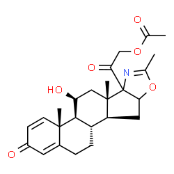 ChemSpider 2D Image | 2-[(4aR,4bS,5S,6aS,10aS,10bS)-5-Hydroxy-4a,6a,8-trimethyl-2-oxo-2,4a,4b,5,6,6a,9a,10,10a,10b,11,12-dodecahydro-6bH-naphtho[2',1':4,5]indeno[1,2-d][1,3]oxazol-6b-yl]-2-oxoethyl acetate | C25H31NO6