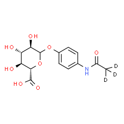 ChemSpider 2D Image | 4-[(~2~H_3_)Ethanoylamino]phenyl D-glucopyranosiduronic acid | C14H14D3NO8