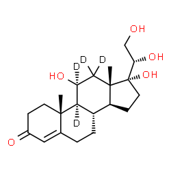 ChemSpider 2D Image | (11beta,20S)-11,17,20,21-Tetrahydroxy(9,11,12,12-~2~H_4_)pregn-4-en-3-one | C21H28D4O5