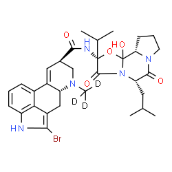 ChemSpider 2D Image | (5'alpha,12'xi)-2-Bromo-12'-hydroxy-5'-isobutyl-2'-isopropyl-3',6',18-trioxo(17,17,17-~2~H_3_)ergotaman | C32H37D3BrN5O5