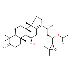 ChemSpider 2D Image | (5beta,8alpha,10alpha,23S,24S)-11-Hydroxy-3-oxo-24,25-epoxydammar-13(17)-en-23-yl acetate | C32H50O5