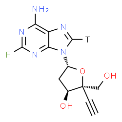 ChemSpider 2D Image | 2'-Deoxy-4'-ethynyl-2-fluoro(8-~3~H)adenosine | C12H11TFN5O3