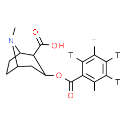 ChemSpider 2D Image | 8-Methyl-3-{[(~3~H_5_)phenylcarbonyl]oxy}-8-azabicyclo[3.2.1]octane-2-carboxylic acid | C16H14T5NO4