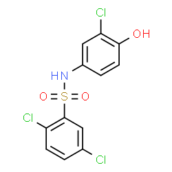 ChemSpider 2D Image | 2,5-Dichloro-N-(3-chloro-4-hydroxyphenyl)benzenesulfonamide | C12H8Cl3NO3S