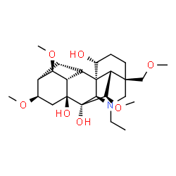 ChemSpider 2D Image | (4beta,5alpha,11beta,14beta,16beta,17R)-20-Ethyl-6,14,16-trimethoxy-4-(methoxymethyl)aconitane-1,7,8-triol | C25H41NO7