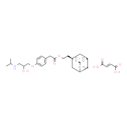 ChemSpider 2D Image | 2-[(3s,5s,7s)-Adamantan-1-yl]ethyl {4-[2-hydroxy-3-(isopropylamino)propoxy]phenyl}acetate (2E)-2-butenedioate (1:1) | C30H43NO8