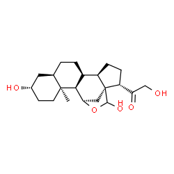 ChemSpider 2D Image | (3beta,5beta,9beta,11beta,13alpha,14beta)-3,18,21-Trihydroxy-11,18-epoxypregnan-20-one | C21H32O5