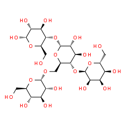 ChemSpider 2D Image | alpha-D-Allopyranosyl-(1->4)-[alpha-D-glucopyranosyl-(1->6)]-alpha-D-glucopyranosyl-(1->4)-alpha-D-glucopyranose | C24H42O21