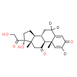 ChemSpider 2D Image | 17,21-Dihydroxy(2,6,6-~2~H_3_)pregna-1,4-diene-3,11,20-trione | C21H23D3O5