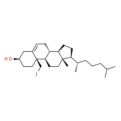 ChemSpider 2D Image | (3alpha,8alpha,9beta,10alpha,13alpha,14beta,17alpha,20S)-19-Iodocholest-5-en-3-ol | C27H45IO
