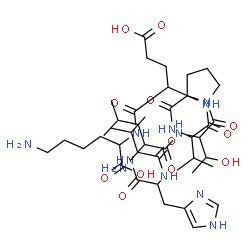ChemSpider 2D Image | Valylhistidylleucylthreonylprolylvalyl-alpha-glutamyllysine | C42H71N11O12