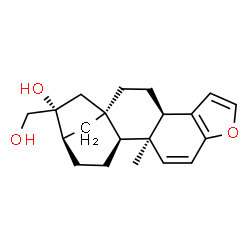 ChemSpider 2D Image | (1S,4R,12S,13S,16R,17R)-17-(Hydroxymethyl)-12-methyl-8-oxapentacyclo[14.2.1.0~1,13~.0~4,12~.0~5,9~]nonadeca-5(9),6,10-trien-17-ol | C20H26O3
