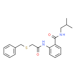 ChemSpider 2D Image | 2-{[(Benzylsulfanyl)acetyl]amino}-N-isobutylbenzamide | C20H24N2O2S