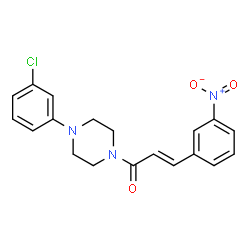 ChemSpider 2D Image | (2E)-1-[4-(3-Chlorophenyl)-1-piperazinyl]-3-(3-nitrophenyl)-2-propen-1-one | C19H18ClN3O3