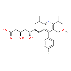 ChemSpider 2D Image | (3R,5S,6E)-7-[4-(4-Fluorophenyl)-2,6-diisopropyl-5-(methoxymethyl)-3-pyridinyl]-3,5-dihydroxy-6-heptenoic acid | C26H34FNO5