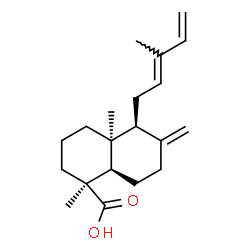 ChemSpider 2D Image | (1S,4aS,5S,8aR)-1,4a-Dimethyl-6-methylene-5-[(2E)-3-methyl-2,4-pentadien-1-yl]decahydro-1-naphthalenecarboxylic acid | C20H30O2